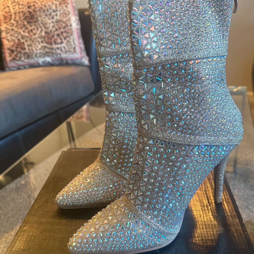 FOREVER Gorgeous Gold Embellished Ankle Boots